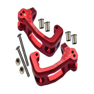 Aluminum 7075-T6 Front C Hubs For Traxxas 1/8 4WD Sledge Monster Truck 95076-4 - 10Pc Set Red