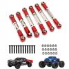 Aluminum Tie Rod/turnbuckles Link Set for 1/10 Arrma Senton MEGA550 Granite MEGA550 VORTEKS Typhon Big Rock RC Car Upgrade Parts 6 Pcs/SetRed view 1