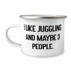 Gag Juggling, I Like Juggling and Maybe 3 People, Holiday 12oz Camper Mug For Juggling view 1