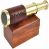 Antique Leather OR Plain Bound Brass Telescope 6" with Cap and Wooden Gift Box by MUSKAN NAUTICAL STORE view 1