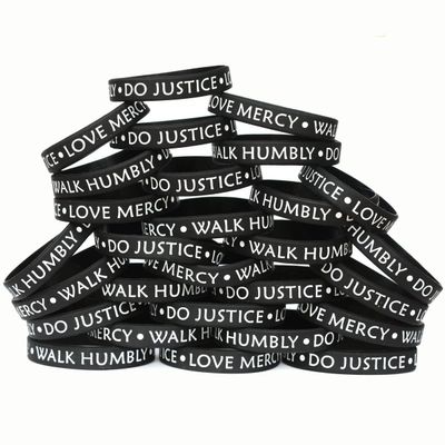 SayitBands 50 Do Justice Love Mercy Walk Humbly Silicone Wristband Bracelets Micah 6:8