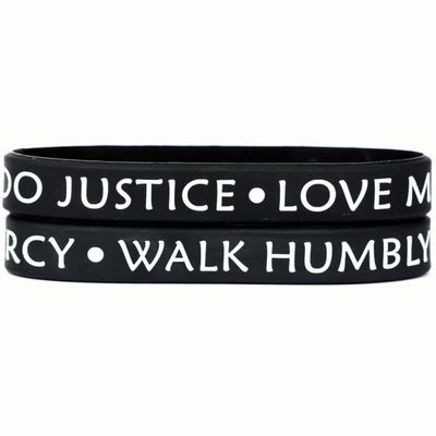 SayitBands 2 Do Justice Love Mercy Walk Humbly Silicone Wristband Bracelets Micah 6:8