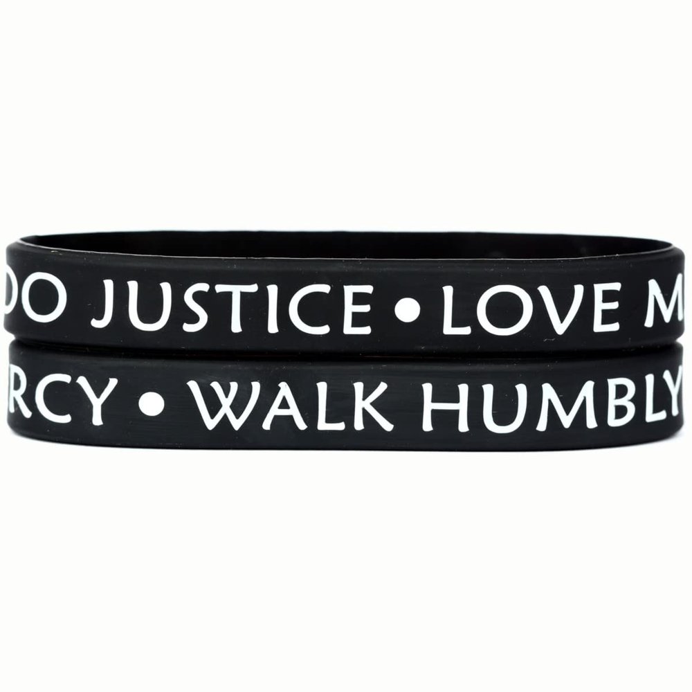 SayitBands 2 Do Justice Love Mercy Walk Humbly Silicone Wristband Bracelets Micah 6:8
