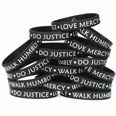 SayitBands 15 Do Justice Love Mercy Walk Humbly Silicone Wristband Bracelets Micah 6:8