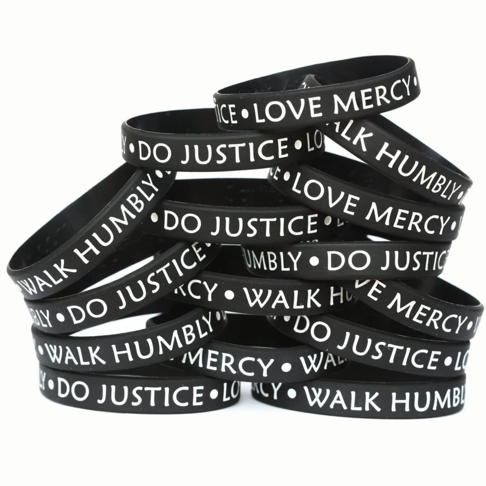 SayitBands 15 Do Justice Love Mercy Walk Humbly Silicone Wristband Bracelets Micah 6:8