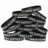 SayitBands 15 Do Justice Love Mercy Walk Humbly Silicone Wristband Bracelets Micah 6:8 view 1