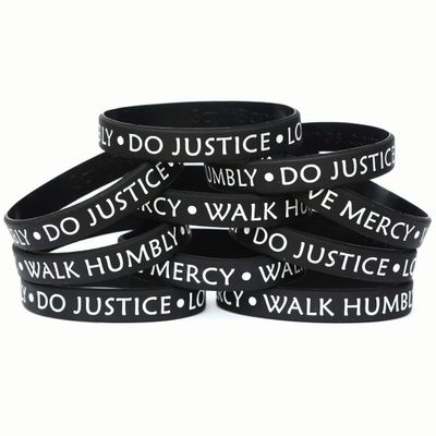 SayitBands 10 Do Justice Love Mercy Walk Humbly Silicone Wristband Bracelets Micah 6:8