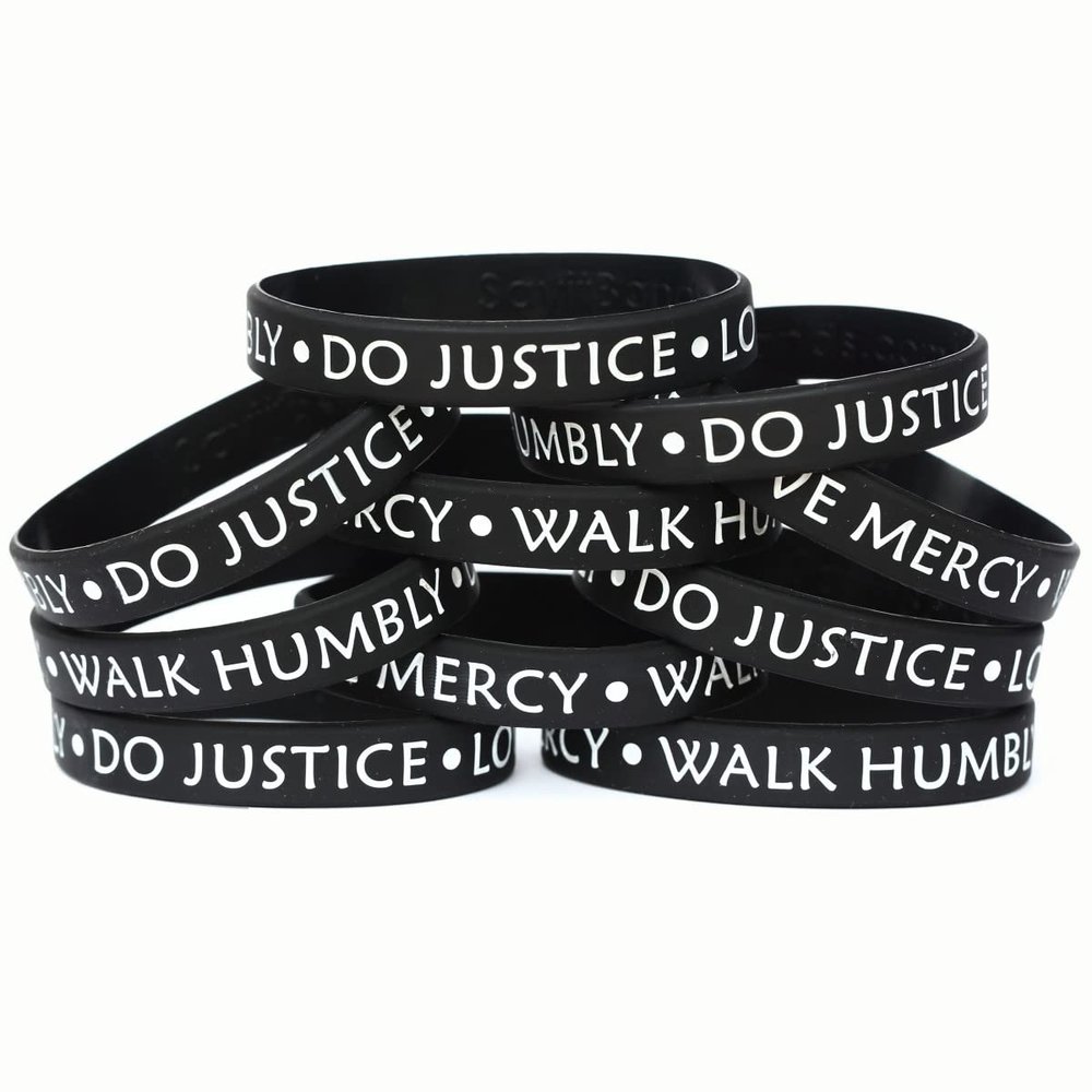 SayitBands 10 Do Justice Love Mercy Walk Humbly Silicone Wristband Bracelets Micah 6:8