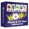 THE BAMBINO TREE WOWELs Phonics and Vowel Sounds Card Game - Learn to Read Kindergarten 1st 2nd Grade Learning - Short Vowel CVC Words and Long Vowel Matching Game 2-8 Players view 1