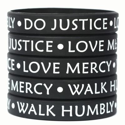 SayitBands 5 Do Justice Love Mercy Walk Humbly Silicone Wristband Bracelets Micah 6:8
