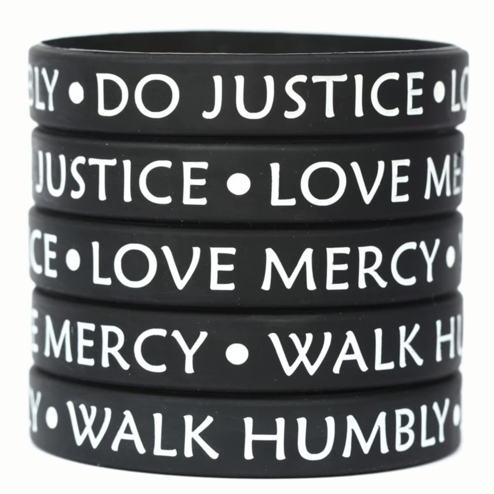 SayitBands 5 Do Justice Love Mercy Walk Humbly Silicone Wristband Bracelets Micah 6:8