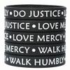 SayitBands 5 Do Justice Love Mercy Walk Humbly Silicone Wristband Bracelets Micah 6:8 view 1