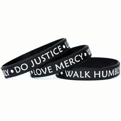 SayitBands 3 Do Justice Love Mercy Walk Humbly Silicone Wristband Bracelets Micah 6:8