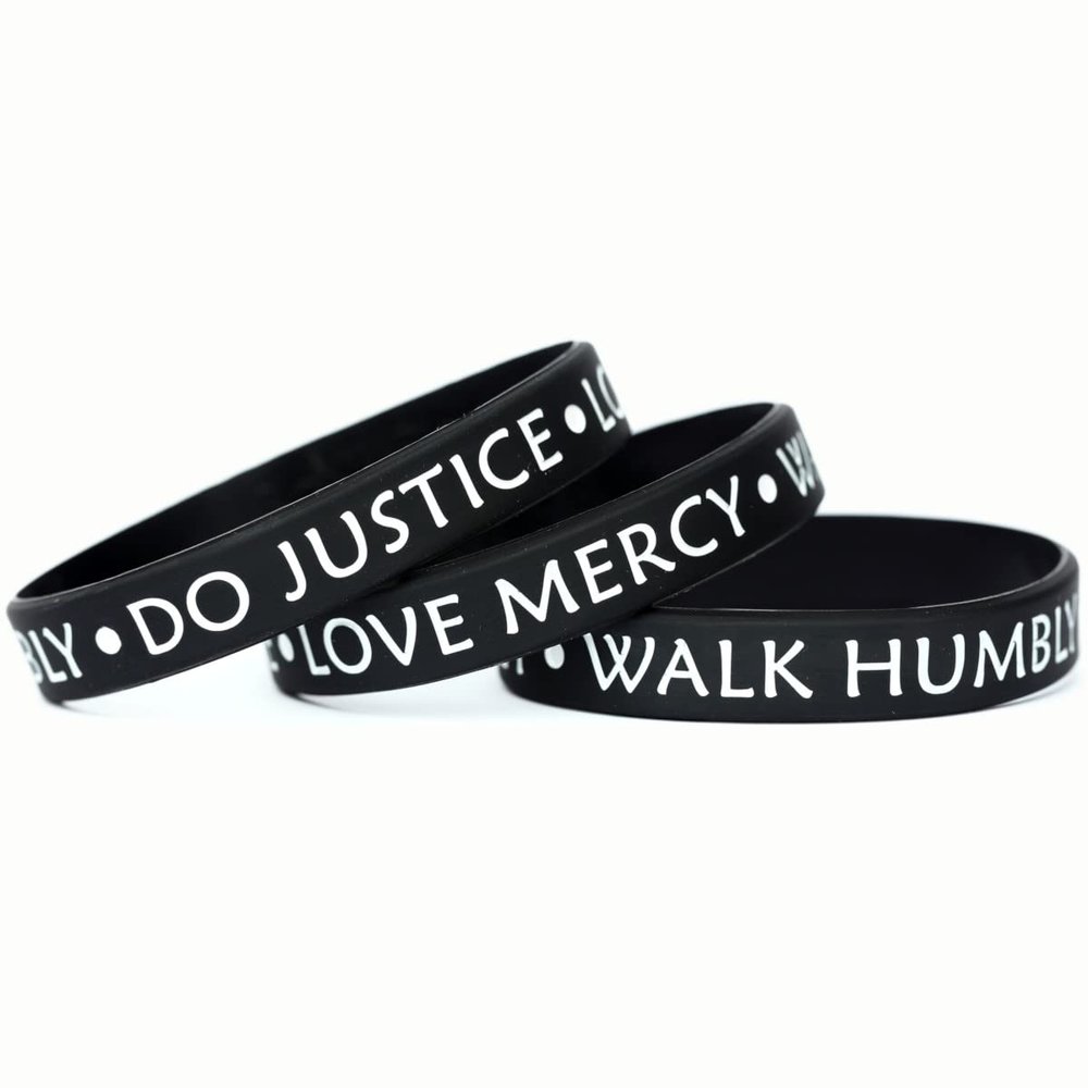 SayitBands 3 Do Justice Love Mercy Walk Humbly Silicone Wristband Bracelets Micah 6:8