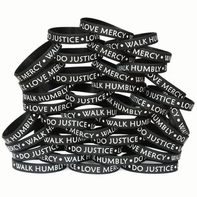 SayitBands 100 Do Justice Love Mercy Walk Humbly Silicone Wristband Bracelets Micah 6:8