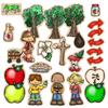 24 Piece Apple Life Cycle Felt Set Flannel Board Story Fruit Storytelling Teaching Activity view 1