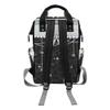 NZOOHY Glitter Print Silver Black Bow Personalized Name Diaper Bag Tote, Custom Waterproof Nursing Baby Bag Mummy Backpack for Mom Travel Outdoor view 2