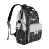 NZOOHY Glitter Print Silver Black Bow Personalized Name Diaper Bag Tote, Custom Waterproof Nursing Baby Bag Mummy Backpack for Mom Travel Outdoor view 3