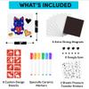 Hula Home Magnetic Mini Tile Art Kit with Markers - Kids Crafts & DIY Arts Magnets for Girls & Boys - Self Adhesive Magnet for Fridge, Locker - Fun Party Favors for Outdoor Activities view 2