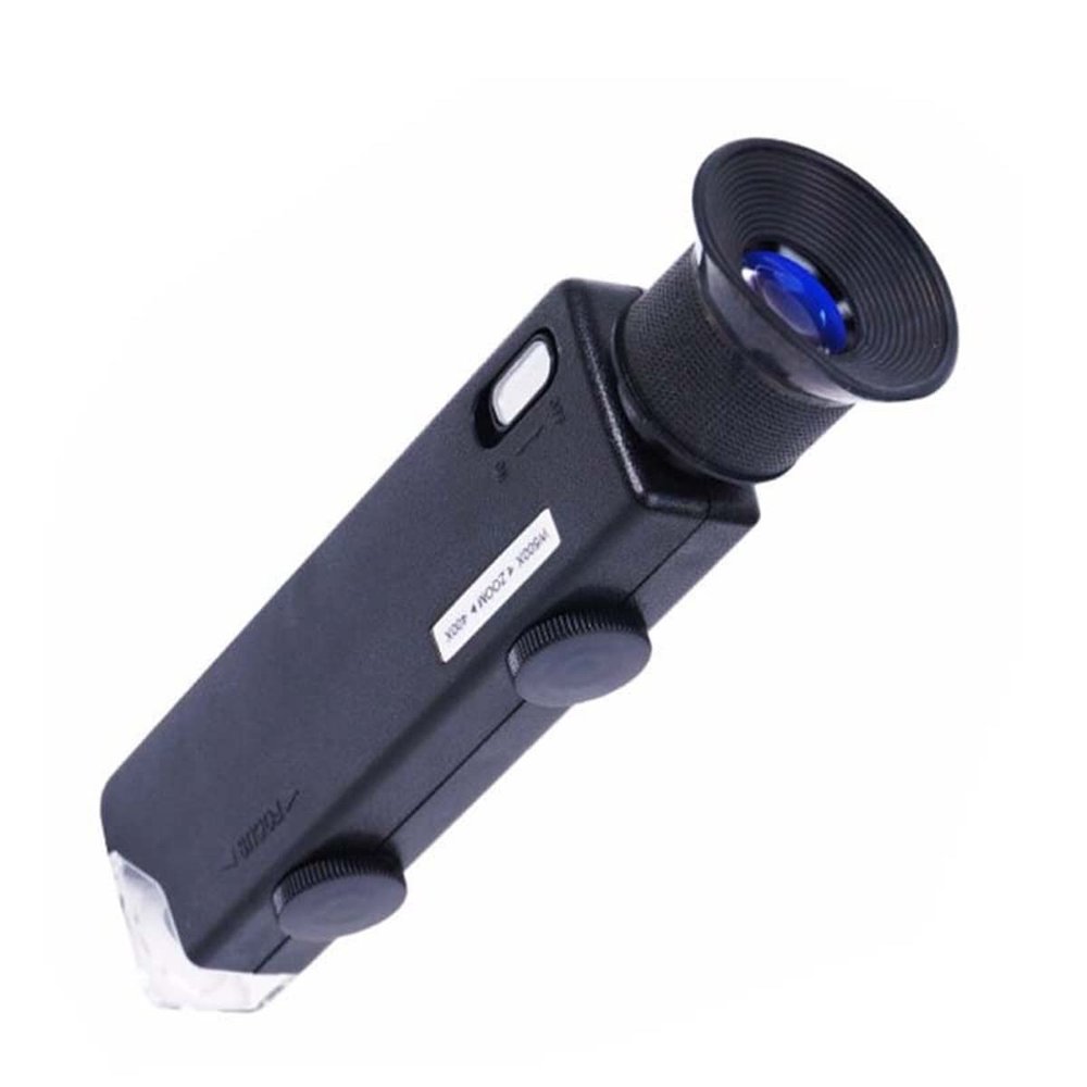 Microscope Accessories Kit 400X-500X Zoom Focus Adjustable Illuminated LED Microscope Magnifier Identification Tool Microscope Slides