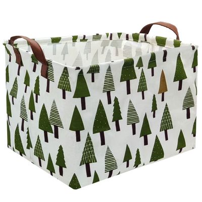FXOCSHE Tree basket,Laundry Basket Green Hamper Fabric Laundry Hamper,for baby hamper Nursery Toy Organizer tree room decor,Christmas gift decor,Gift Basket (tree)