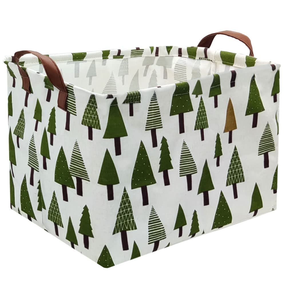 FXOCSHE Tree basket,Laundry Basket Green Hamper Fabric Laundry Hamper,for baby hamper Nursery Toy Organizer tree room decor,Christmas gift decor,Gift Basket (tree)
