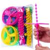 JIEOU Flying Helicopter Toy, 20 Sets Hand The Rotating Circle Helicopter, Bamboo Dragonfly Hand Rub Plastic Propeller for Outdoor Toy Kids Gift Flying (Colorful) view 1