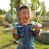 JIEOU Flying Helicopter Toy, 20 Sets Hand The Rotating Circle Helicopter, Bamboo Dragonfly Hand Rub Plastic Propeller for Outdoor Toy Kids Gift Flying (Colorful) view 3