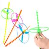 JIEOU Flying Helicopter Toy, 20 Sets Hand The Rotating Circle Helicopter, Bamboo Dragonfly Hand Rub Plastic Propeller for Outdoor Toy Kids Gift Flying (Colorful) view 4