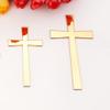 16pcs of Acrylic Mirrored Baptism Cake Toppers,Acrylic Mirror Cross Sticker for Baptism Wedding Party Favors Home Decor (3.5'', Gold Mirror) view 1