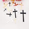16pcs of Acrylic Mirrored Baptism Cake Toppers,Acrylic Mirror Cross Sticker for Baptism Wedding Party Favors Home Decor (3.5'', Gold Mirror) view 3