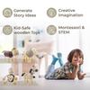 TEKOR Wooden Bendable Jungle Animal Toys (Set of 4) | Ages 3 & Up | Early Education Toy Animals for Kids | Elephant, Zebra, Hippo, Gorilla | Smooth Natural Wood | Endless Play for Girls & Boys view 4