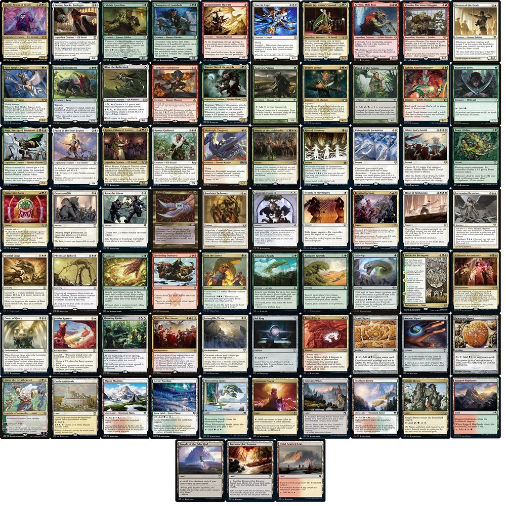 Elite Commander Jetmir Creature Go Wide Deck - Red Green White - EDH - Jetmir, Nexus of Revels - 100 Card - Custom Magic The Gathering Deck - Very Strong!