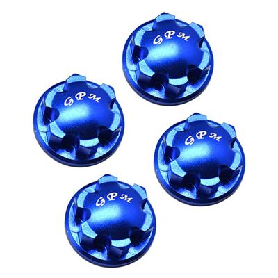 4Pc Set Upgrades Aluminum 6061-T6 Wheel Lock with 1/8 4Wd Sledge Monster Truck 95076-4 Rc Cars by GPM (Blue)