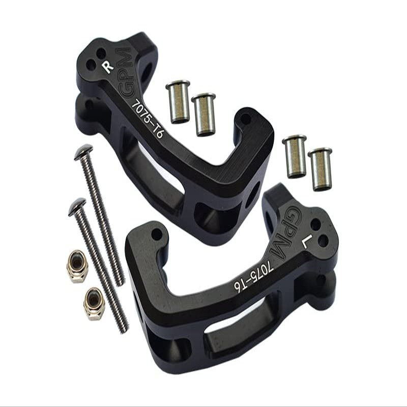 GPM Upgrades 7075-T6 Aluminum Front C Hubs for 1/8 4WD Sledge Monster Truck (95076-4) Rc Cars (Black)
