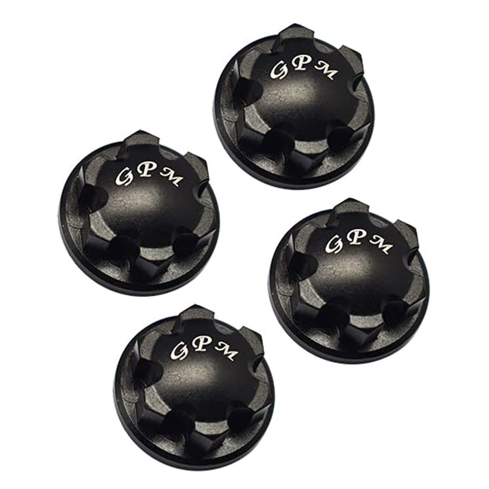 4Pc Set Upgrades Aluminum 6061-T6 Wheel Lock with 1/8 4Wd Sledge Monster Truck 95076-4 Rc Cars by GPM (Black)