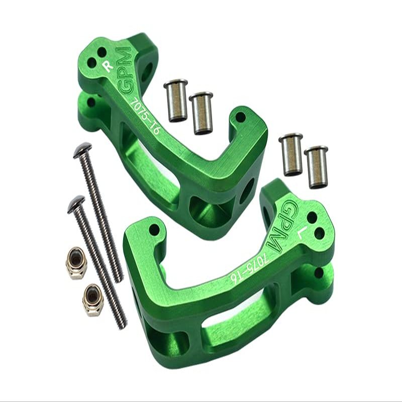 GPM Upgrades 7075-T6 Aluminum Front C Hubs for 1/8 4WD Sledge Monster Truck (95076-4) Rc Cars (Green)