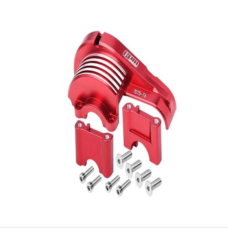 11Pc Set Upgrades Aluminum 7075-T6 Main Gear Cover with 1/8 4Wd Sledge Monster Truck 95076-4 Rc Cars by GPM (red)