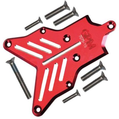 8Pc Set Upgrades Aluminum 7075-T6 Rear Chassis Protection Plate with 1/8 4Wd Sledge Monster Truck 95076-4 Rc Cars by GPM (red)