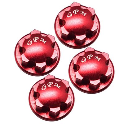 4Pc Set Upgrades Aluminum 6061-T6 Wheel Lock with 1/8 4Wd Sledge Monster Truck 95076-4 Rc Cars by GPM (red)