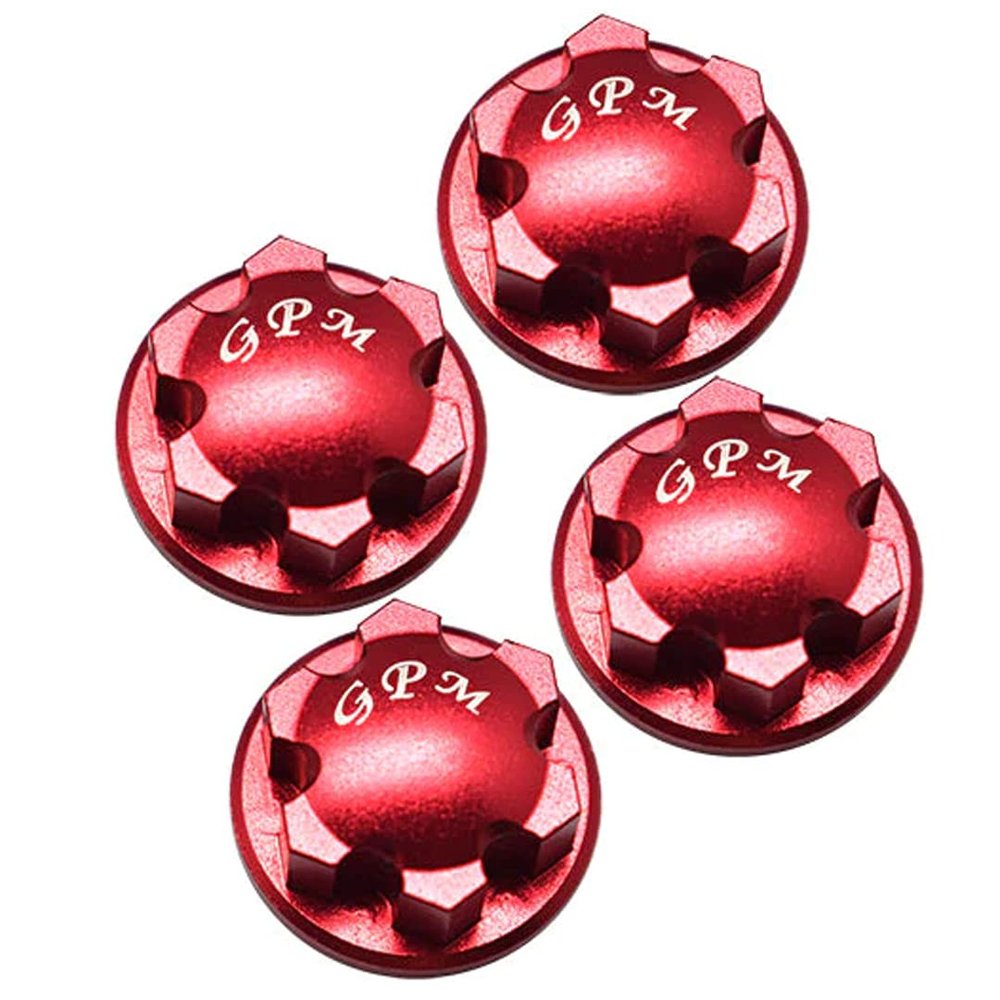 4Pc Set Upgrades Aluminum 6061-T6 Wheel Lock with 1/8 4Wd Sledge Monster Truck 95076-4 Rc Cars by GPM (red)