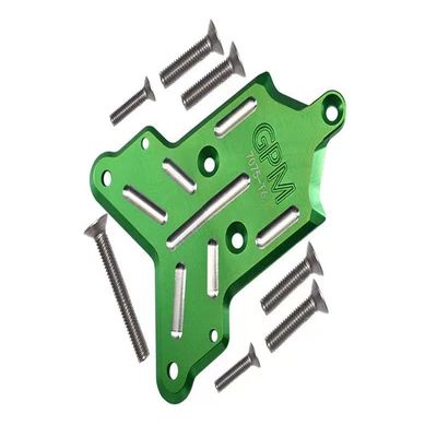 8Pc Set Upgrades Aluminum 7075-T6 Front Chassis Protection Plate with 1/8 4Wd Sledge Monster Truck 95076-4 Rc Cars by GPM (Green)