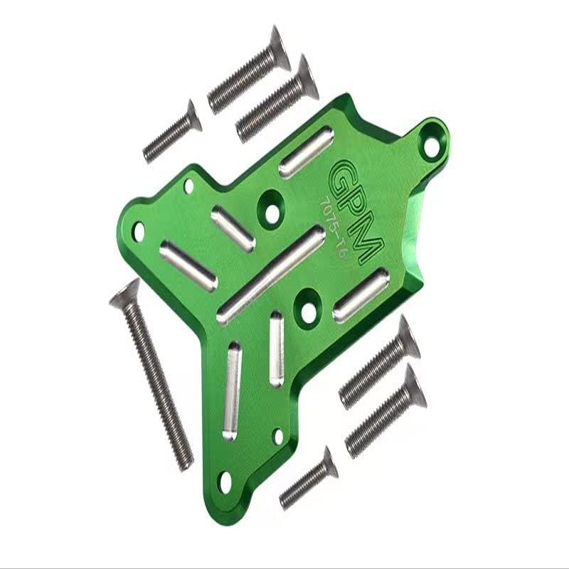 8Pc Set Upgrades Aluminum 7075-T6 Front Chassis Protection Plate with 1/8 4Wd Sledge Monster Truck 95076-4 Rc Cars by GPM (Green)