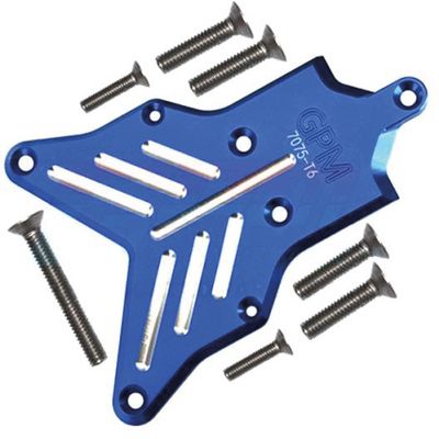 8Pc Set Upgrades Aluminum 7075-T6 Rear Chassis Protection Plate with 1/8 4Wd Sledge Monster Truck 95076-4 Rc Cars by GPM (Blue)