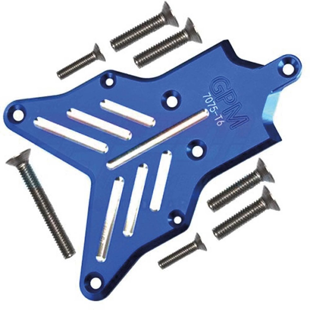 8Pc Set Upgrades Aluminum 7075-T6 Rear Chassis Protection Plate with 1/8 4Wd Sledge Monster Truck 95076-4 Rc Cars by GPM (Blue)