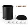 Hloyacc Felt Lined Dice Cup PU Leather Set, Quiet Shaker for Dice Board Family Games Yahtzee Farkle, Set of Six 16mm Rolling Dice Included view 2