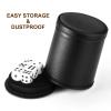 Hloyacc Felt Lined Dice Cup PU Leather Set, Quiet Shaker for Dice Board Family Games Yahtzee Farkle, Set of Six 16mm Rolling Dice Included view 4