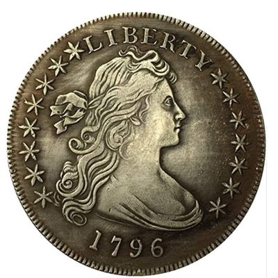 Rare 1796 Liberty Draped Bust Dollar American US United States Restrike Replica Coin. Discover Now!
