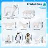 19 Pcs Arctic Animals Figurines Set Polar Animal Figurine Polar Bear Penguin Figurines Winter Animal Toy Figures Pine Trees Artic Diorama Supplies for School Project Sensory Bin Filler DIY Craft Gifts view 2