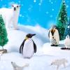 19 Pcs Arctic Animals Figurines Set Polar Animal Figurine Polar Bear Penguin Figurines Winter Animal Toy Figures Pine Trees Artic Diorama Supplies for School Project Sensory Bin Filler DIY Craft Gifts view 4